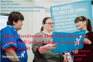 Open Recruitment Day Thursday 23rd April 10:00-19:00