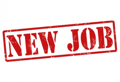 New job grunge rubber stamp on white, vector illustration
